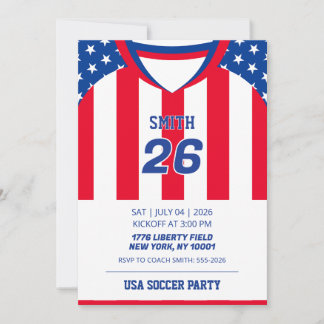 Benutzerdefinierte USA-Fußballtrikot-Geburtstags-E Einladung
