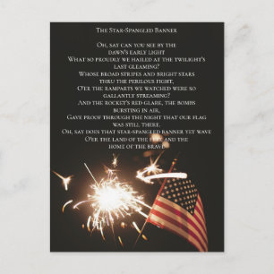 Benutzerdefinierte USA Hymne Star Spangled Banner  Postkarte