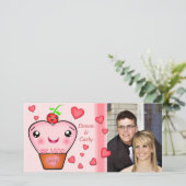 Benutzerdefinierte Valentinstag Kawaii Fotokarte Feiertagskarte (Stehend Vorderseite)