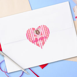 Benutzerdefinierte Valentinstag Streifen Urlaubska Herz-Aufkleber