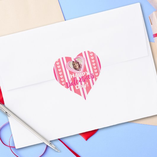 Benutzerdefinierte Valentinstag Streifen Urlaubska Herz-Aufkleber