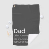 Benutzerdefinierte Vater Definition Vatertag grau Golfhandtuch (Insitu)