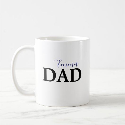 Benutzerdefinierte Vater-Tasse mit Kindername Kaffeetasse (Links)