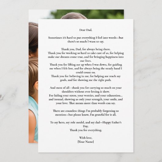 Benutzerdefinierte Vatertagskarte Einladung (Vorne/Hinten)