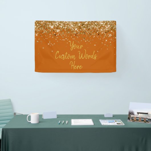 Benutzerdefinierte verbrannte Orange Gold Geburtst Banner (Messe)