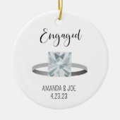 Benutzerdefinierte Verlobung-Ring-Abbildung Keramik Ornament (Vorne)