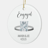 Benutzerdefinierte Verlobung-Ring-Abbildung Keramik Ornament (Links)