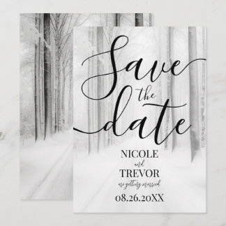 Benutzerdefinierte verschneite Straße Winterhochze Save The Date