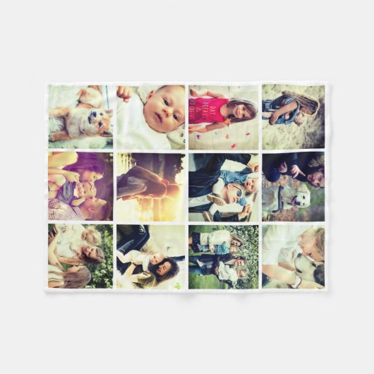 Benutzerdefinierte vertikale Foto-Collage Fleecedecke (Vorderseite (Horizontal))