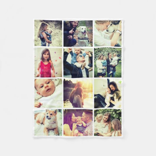 Benutzerdefinierte vertikale Foto-Collage Fleecedecke (Vorderseite)