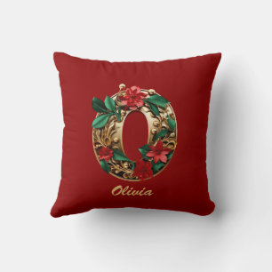 Benutzerdefinierte Verzierte Monogramm Weihnachtsr Kissen