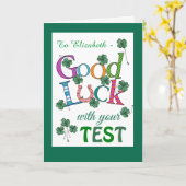 Benutzerdefinierte Viel Glück auf vierblättrigem K Karte (Gelbe Blume)