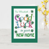 Benutzerdefinierte Viel Glück in der neuen Zuhause Karte (Gelbe Blume)