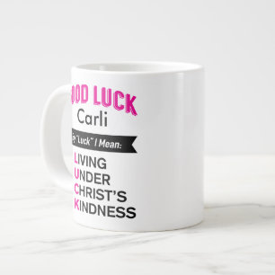 Benutzerdefinierte Viel Glück-Tasse, Christliche Jumbo-Tasse