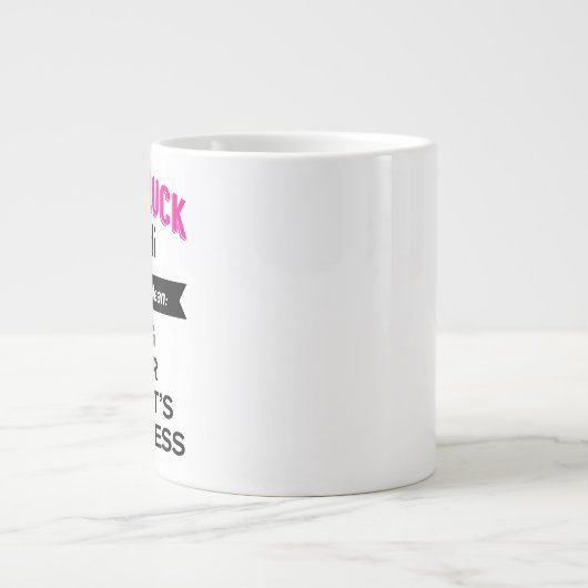 Benutzerdefinierte Viel Glück-Tasse, Christliche M Jumbo-Tasse (Vorderseite)