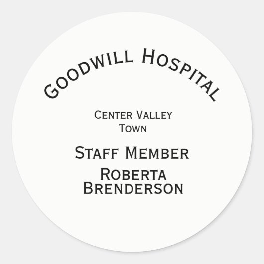 Benutzerdefinierte vier Textzeilen auf Weiß Runder Aufkleber (Vorderseite)