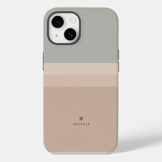 Benutzerdefinierte Vierfarbblock-Rose Rosa Aquamar iPhone 14 Hülle