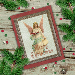 Benutzerdefinierte Vintage-Antik-Weihnachtsgrüße Feiertagskarte