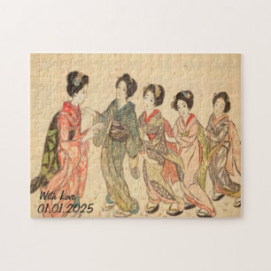 Benutzerdefinierte Vintage-Ästhetik Japan Kimono-I Puzzle