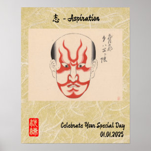 Benutzerdefinierte Vintage-Ästhetik Whimsical Japa Poster