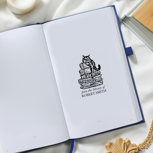 Benutzerdefinierte Vintage Bibliothekskatze Gummistempel
