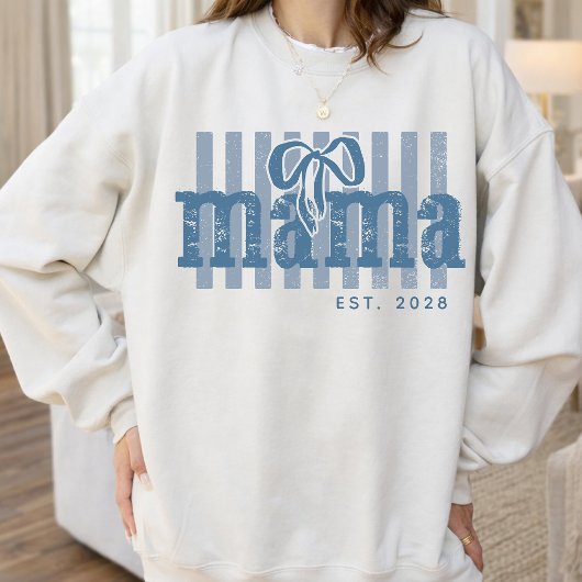Benutzerdefinierte Vintage Blau Mama | Muttertag | Sweatshirt