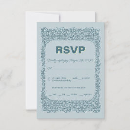 Benutzerdefinierte Vintage blaue RSVP-Karte für Ho RSVP Karte