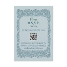 Benutzerdefinierte vintage blaue Spitzen-QR-Code-B