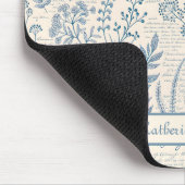 Benutzerdefinierte Vintage Blaue Wildblume Französ Mousepad (Ecke)