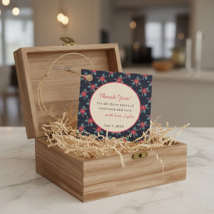 Benutzerdefinierte Vintage Blumen Dankeschön Geschenkanhänger