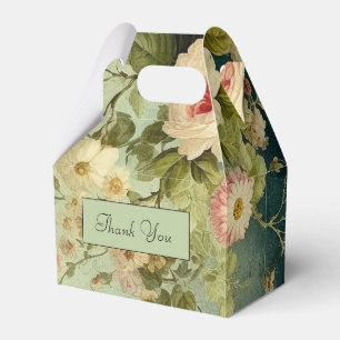 Benutzerdefinierte Vintage-Blumen-Rosen-Grünpflanz Geschenkschachtel