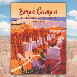 Benutzerdefinierte Vintage-Bryce-Canyon-Nationalpa Postkarte