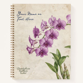 Benutzerdefinierte Vintage-Dendrobium-Bigibbum-Orc Notizblock