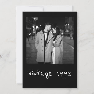 benutzerdefinierte Vintage-Foto und Name Flaches F Feiertagskarte