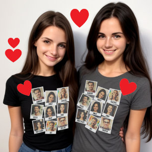 Benutzerdefinierte Vintage-Fotocollage mit Etikett T-Shirt