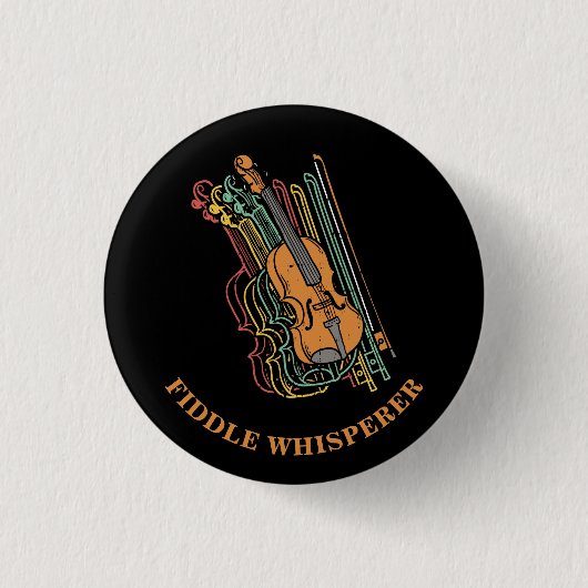 Benutzerdefinierte Vintage-Geige Fiedler Flüsterer Button (Vorderseite)