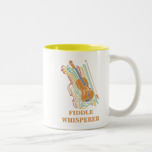 Benutzerdefinierte Vintage-Geige Fiedler-Flüsterer Zweifarbige Tasse