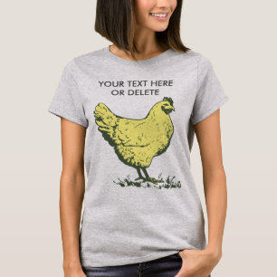 Benutzerdefinierte Vintage-Gelbe-Henne-Huhn-Geflüg T-Shirt