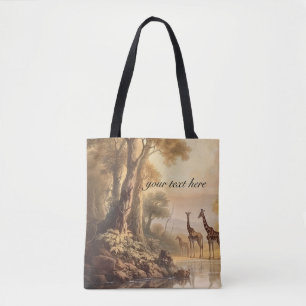 Benutzerdefinierte Vintage-Giraffe-Savanne und Ant Tasche