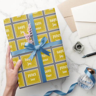 Benutzerdefinierte Vintage Golden Peace Liebe Glau Geschenkpapier