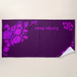 Benutzerdefinierte Vintage-Gothic-Rose-Gravur-Yoga Strandtuch