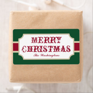 Benutzerdefinierte Vintage-Grüne Weihnachtslabels