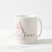 Benutzerdefinierte Vintage-Initiale Kaffeetasse (VorderseiteRechts)