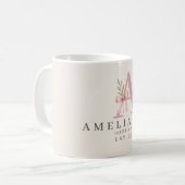 Benutzerdefinierte Vintage-Initiale Kaffeetasse (Vorderseite Links)