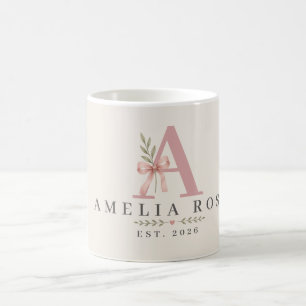 Benutzerdefinierte Vintage-Initiale Kaffeetasse