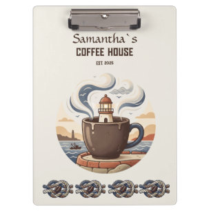 Benutzerdefinierte Vintage-Küsten-Cafe Merchandise Klemmbrett