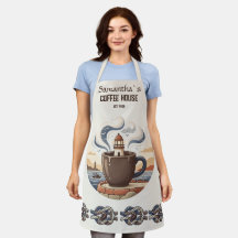 Benutzerdefinierte Vintage-Küsten-Cafe-Merchandise