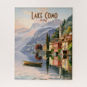 Benutzerdefinierte Vintage Malerei Lago di Como It Puzzle