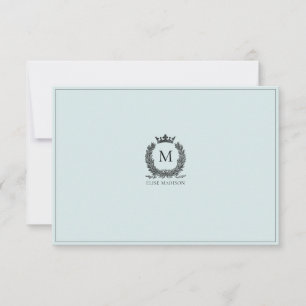 Benutzerdefinierte Vintage Monogramm-Weckerkarte Mitteilungskarte