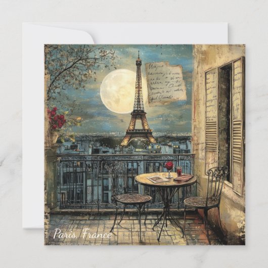 Benutzerdefinierte Vintage-Paris-Eiffelturm-Romant (Vorderseite)